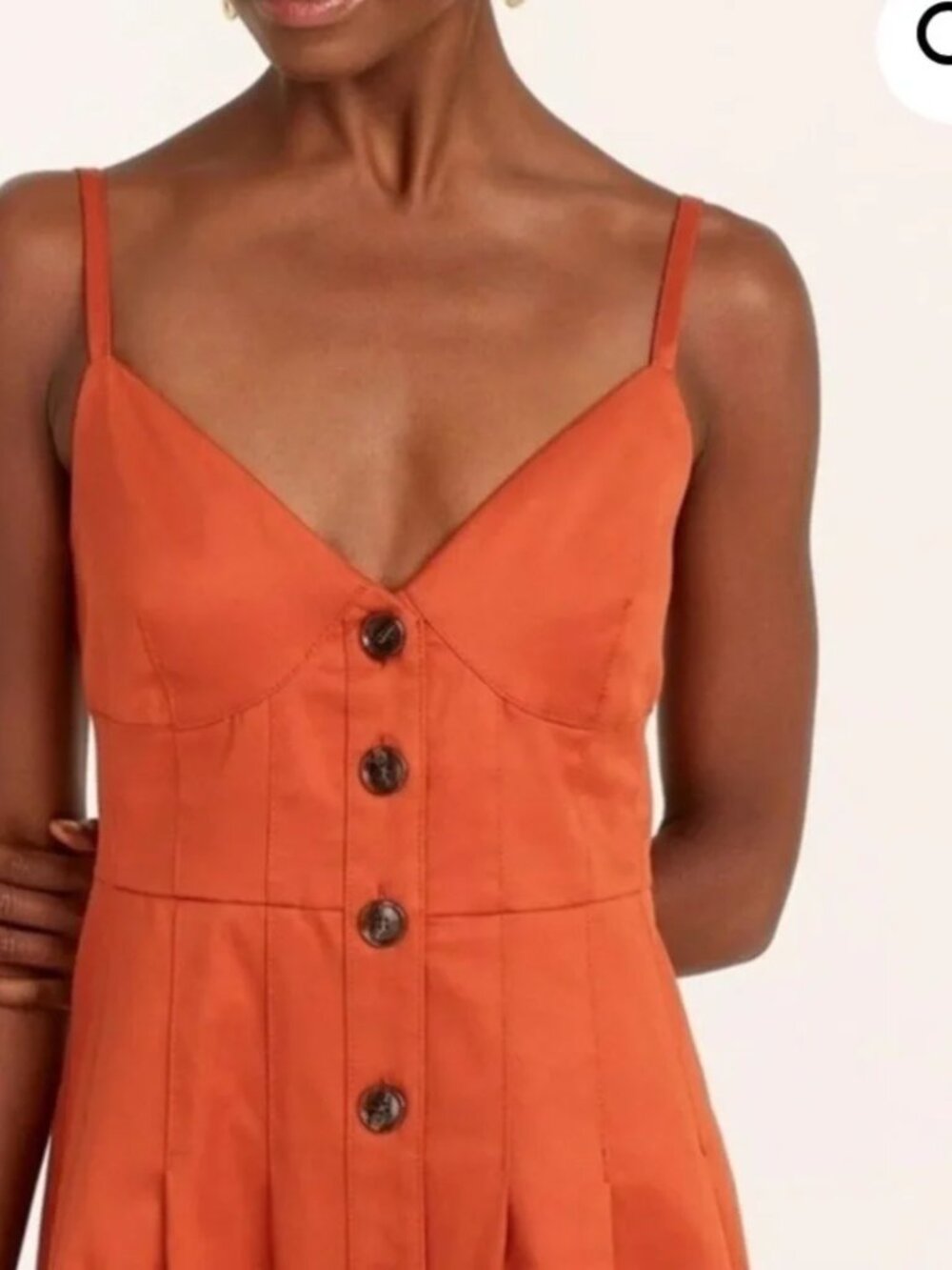 J Crew Button Front Stretch Twill Midi Dress Tailored Darted V Neck - Picture 5 of 12